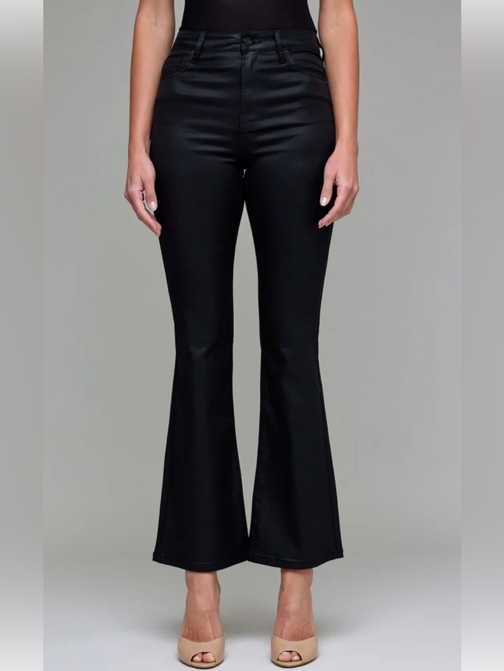 NWT Hidden Coated Clean Stretch Flare Jeans - Happi Modern High-Rise